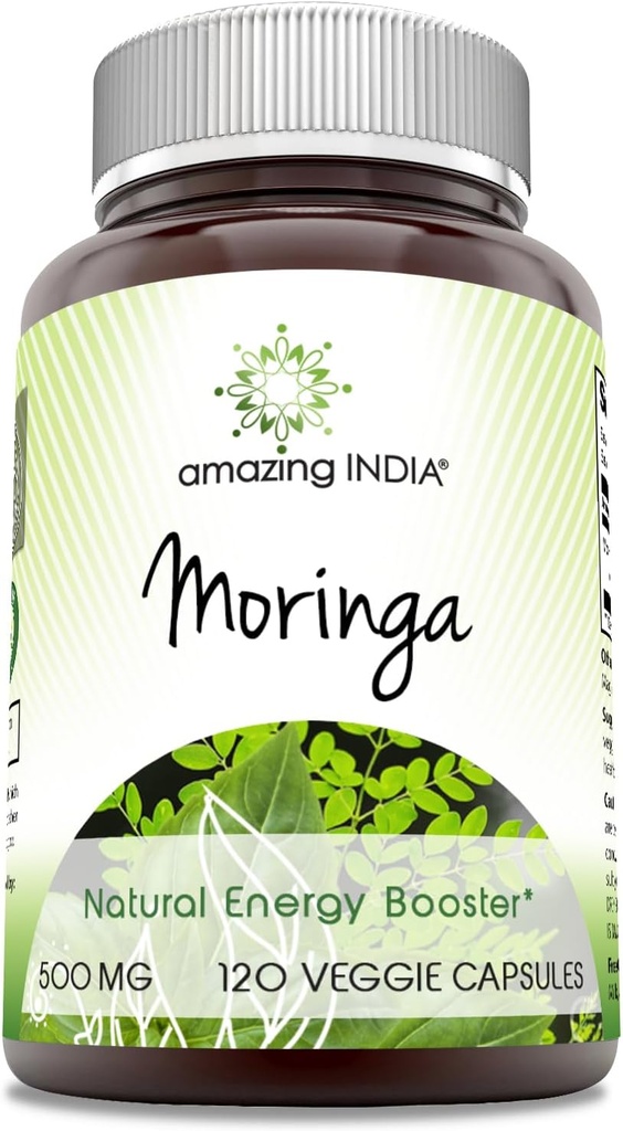 Inde incroyable Moringa 500 mg 120 Capsules de légumes Supplément