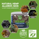 Uniquement anti-allergie naturelle, peau et chanvre - Bites immunitaires allergiques pour chiens, supplément Omega 3, traitements calmants pour soulager la peau, tache chaude - (60 comte) (AL.)