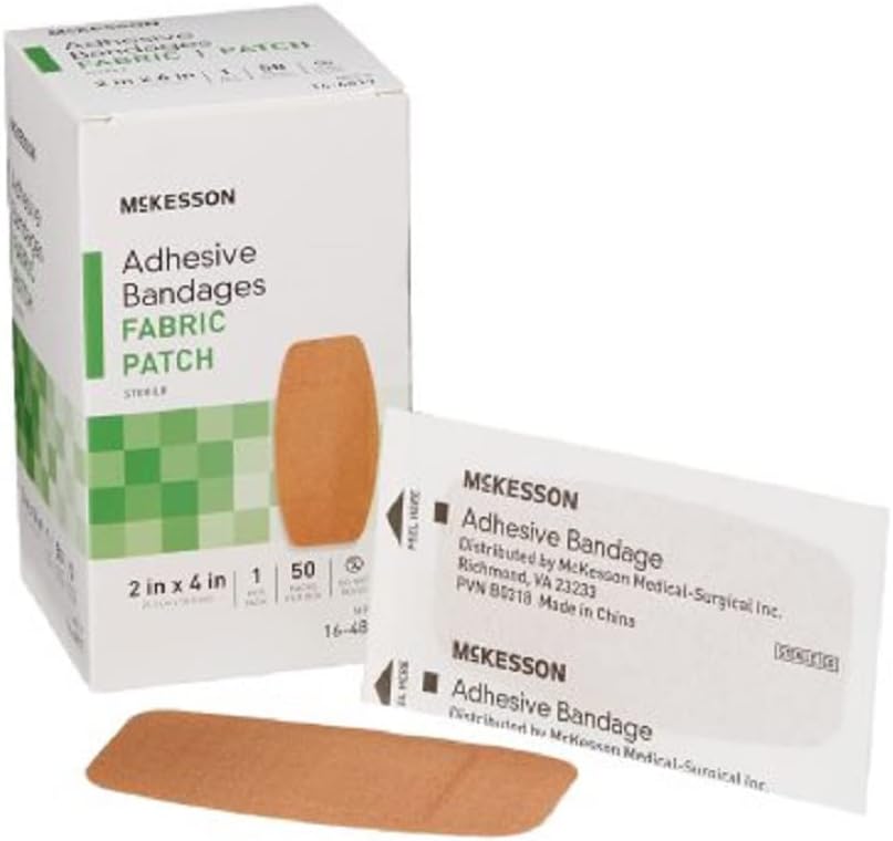 Bandes adhésives McKesson, stériles, en tissu, 2 po x 4 po, 50 Nombre, 1 paquet