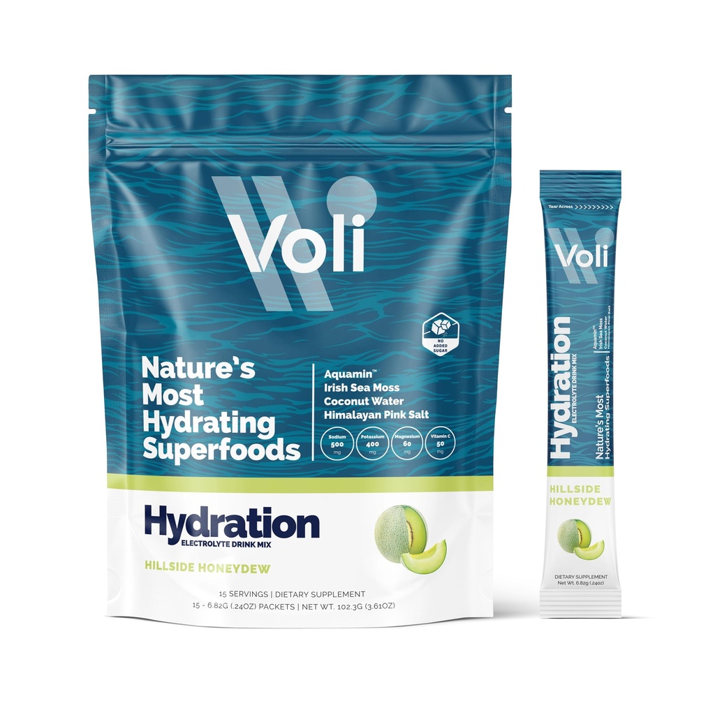 Voli Electrolytes Powder Packets.com Non ajouté Sugar Electrolyte Drink Mix pour l'hydratation.com Keto & Fasting Friendly, Natural Superfoods & Minerals.com