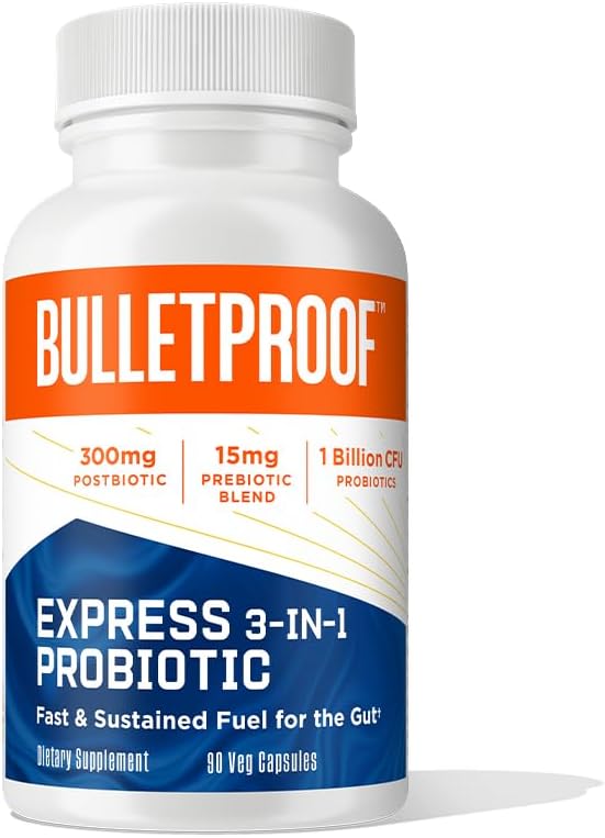 Express 3-en-1 Probiotique, 90 Comte, Supplément pour la santé rapide et soutenue de Gut