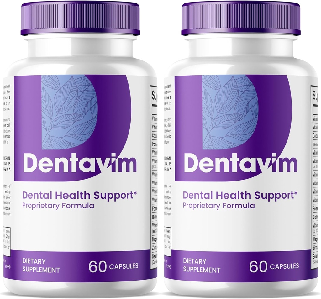 (2 Pack) Capsules de dentavim - Soins naturels pour les dents et les gencives - Pilules de dentavim pour la santé dentaire - Concentration maximale, vitamine et minéraux pour une protection orale globale, Denta Vim pour les examens
