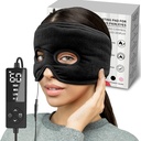 Masque de protection contre la pression du sinus humide avec 3 réglages de chaleur, grand tampon de chauffage du visage pour les yeux, sinusite, migraine hormonale, soulagement des maux de tête de tension noir