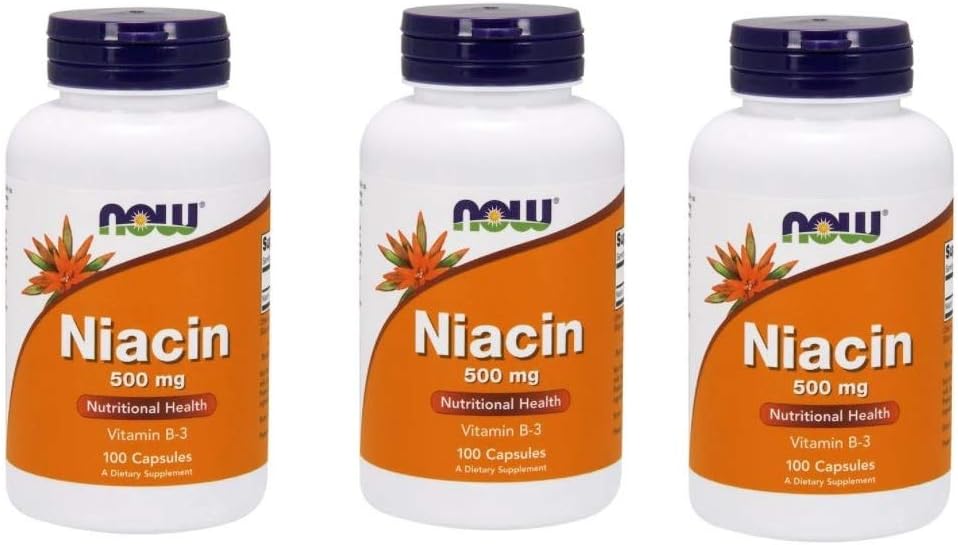 NOW Foods - Niacin Vitamin B-3 500 mg. - 100 Capsules ( Multi-Pack)