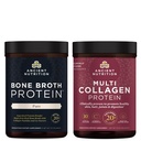 Alimentation ancienne Poudre de protéines de bronzage, pure, 20 portions + poudre de protéines multicollagène, non aromatisée, 45 portions