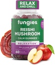 Fungies Gummies de champignons Reishi, Delicious Apple Flavor - Supplément de champignons à base de plantes Gummy pour adultes soutient la santé immunitaire, la relaxation et le vieillissement en santé - Gummies calmantes pour dormir - 60 portions