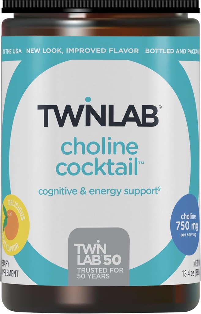 Twinlab Choline Cocktail - Soutien à la santé du cerveau - Supplément énergétique pour les hommes et les femmes - 13,33 oz