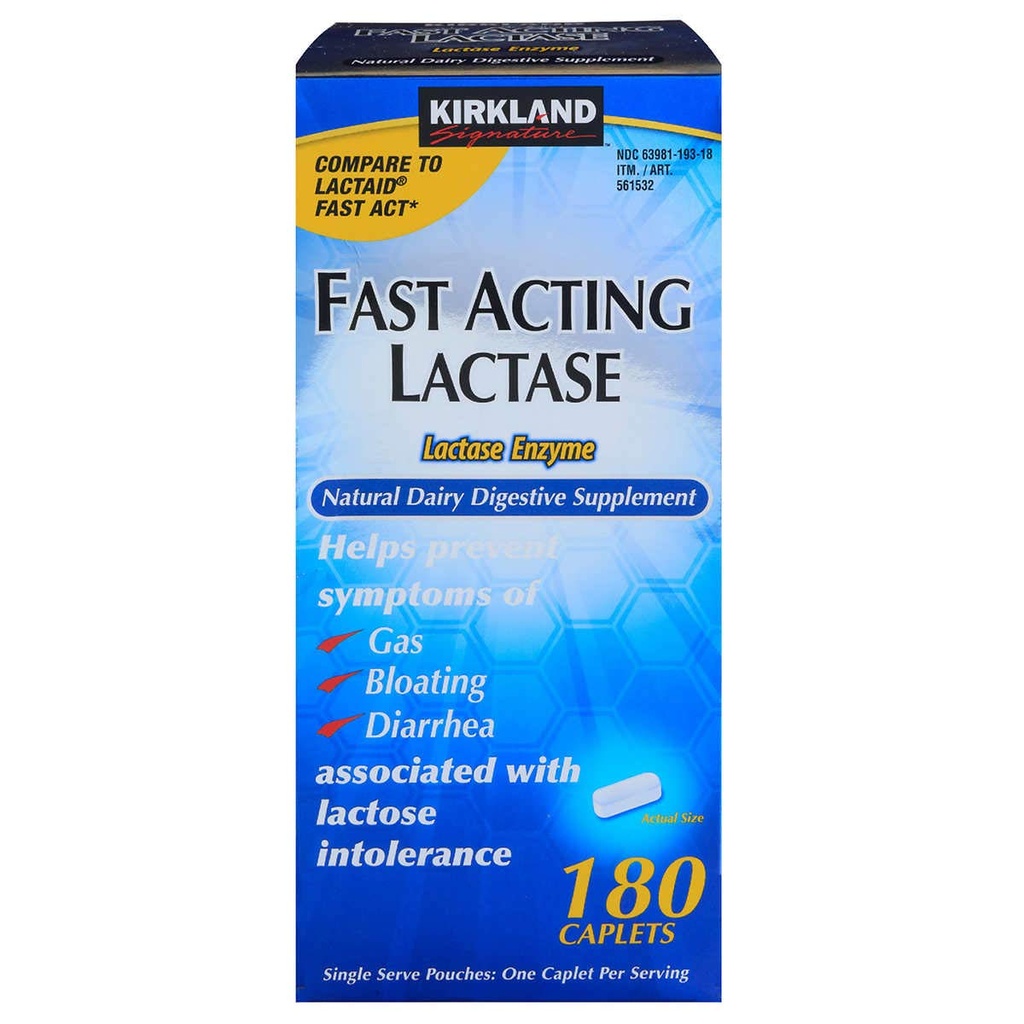 Kirkland Signature Enzyme de la lactase à action rapide 180 Compte