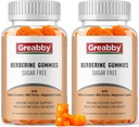 Berbérine avec supplément de cannelle Ceylan - Gommies berbères, Berbérine biologique HCL 1200 mg pour adultes, système immunitaire, sans sucre, sans OGM, sans gluten, 120 gommies