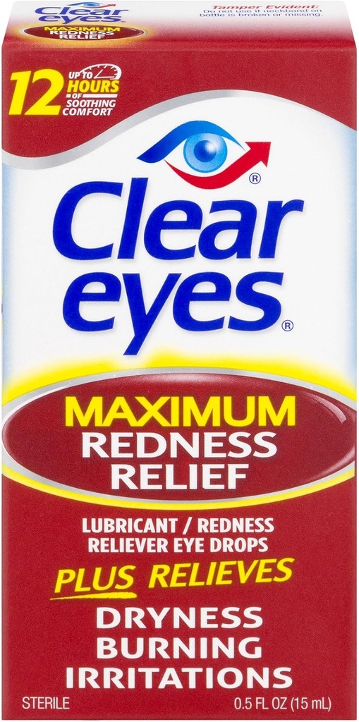 Clear Eyes Maximum Redness Relief Eye Drops 0.50 oz (Pack of 3)