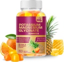 MoodMingle Potassium Supplément de magnésium Glycinate Gommies - Haute absorption Potassium Chews - avec les vitamines de calcium B6 B12 C D3 K2 Zinc - Vegan sans sucre sans gluten pour les enfants adultes