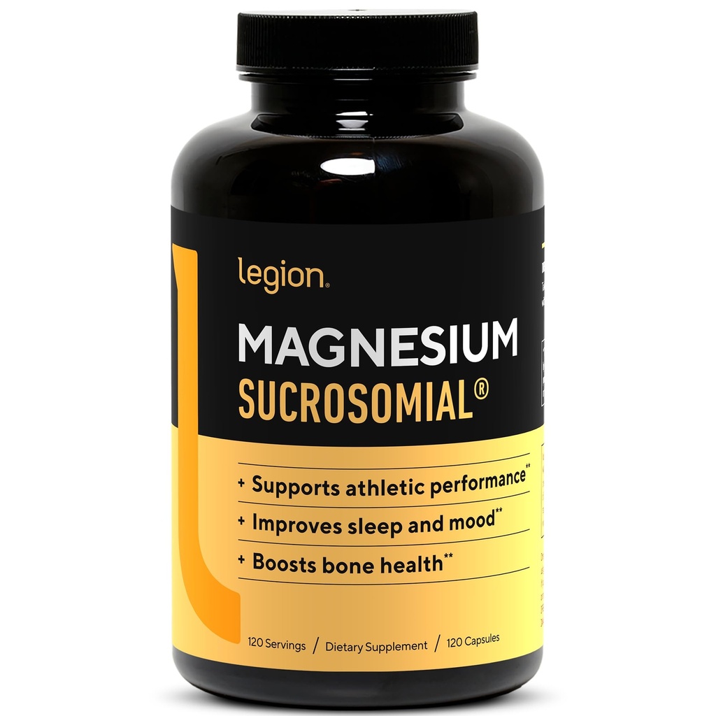 Suppléments de magnésium de la Légion Sucrosomial - Supplément de magnésium à absorption élevée pour les femmes et les hommes - Suppléments minéraux de magnésium pour stimuler la performance athlétique et la santé générale - 120 portions