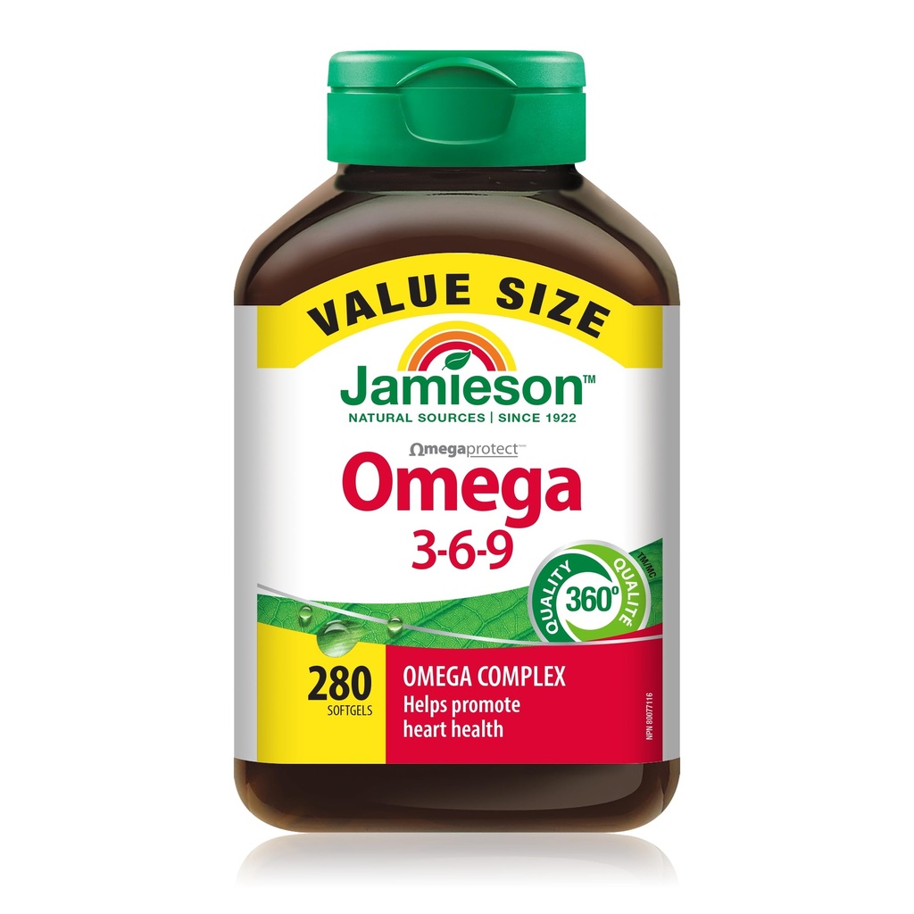Jamieson Omega 3-6-9 Softgels, 280 softgels Value Pack