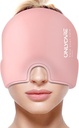 ONLYCARE Migraine Relief Cap, Upgraded Odorless Migraine Ice Head Wrap, Headache Relief Hat for Migraine, Slight-Pink
