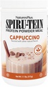 NaturesPlus SPIRU-TEIN Shake - Cappuccino Flavor - 1,1 lb, poudre de protéines de spiruline - substitut de repas à base de plantes, vitamines et minéraux pour l'énergie - végétalien, sans gluten - 16 portions