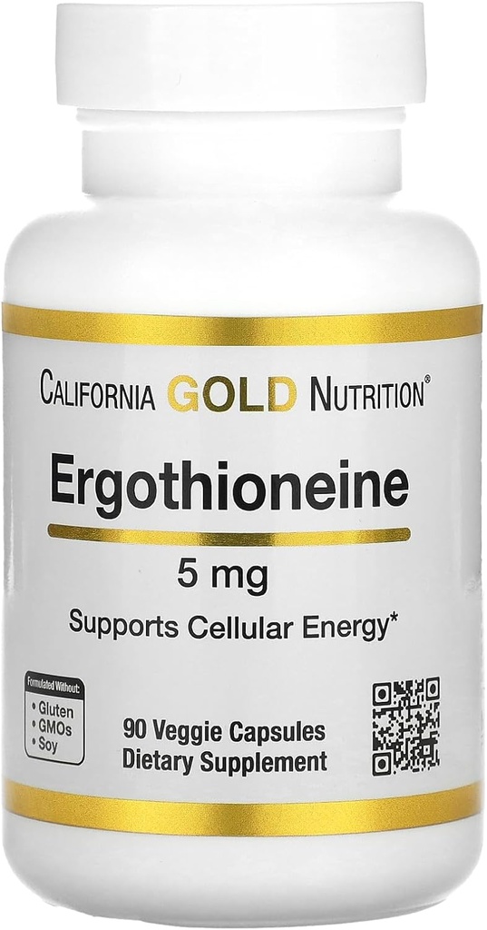 California Gold Nutrition Ergothioneine, 5 mg, 90 gélules de Veggie