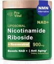 Supplément NAD, NAD Liposomale Nicotinamide Riboside 900mg - Supplément NMNH Alternative - Extra-résistance Liposomale NAD+ Suppléments avec Resveratrol pour Anti-Vieillissement, Énergie, Focus - 80 Capsules