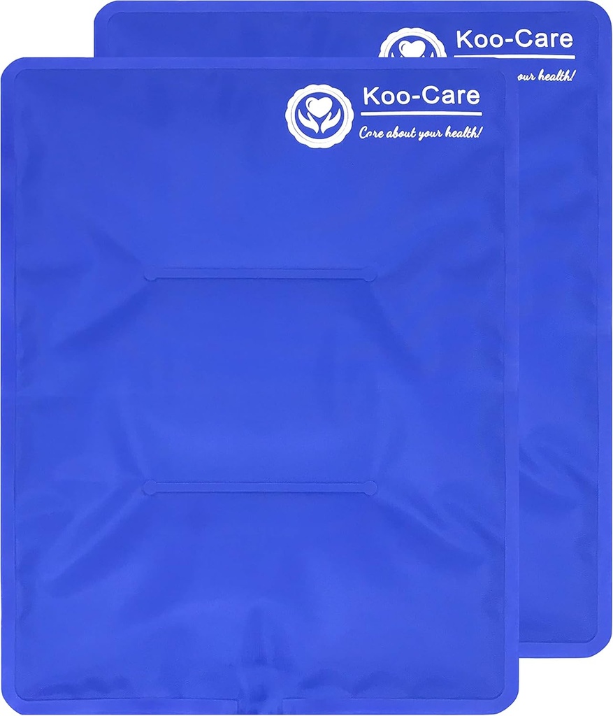 Koo-Care Grand gel de glace flexible pour les blessures réutilisables Compresseur à froid chaud - Convient pour le bras d'épaule, le dos, la hanche, le genou, la Shin, le soulagement de la douleur du pied, l'enflure, la thérapie physique (L, 11" x 14") Boîte de 2