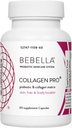 Bebella Collagen Pro- Probiotiques et collagène Peptides I Améliorer Gut et barrière cutanée réduit l'inflammation, soutient la peau saine, les cheveux et les ongles avec/Zinc VIT C acide hyaluronique 60 capsules