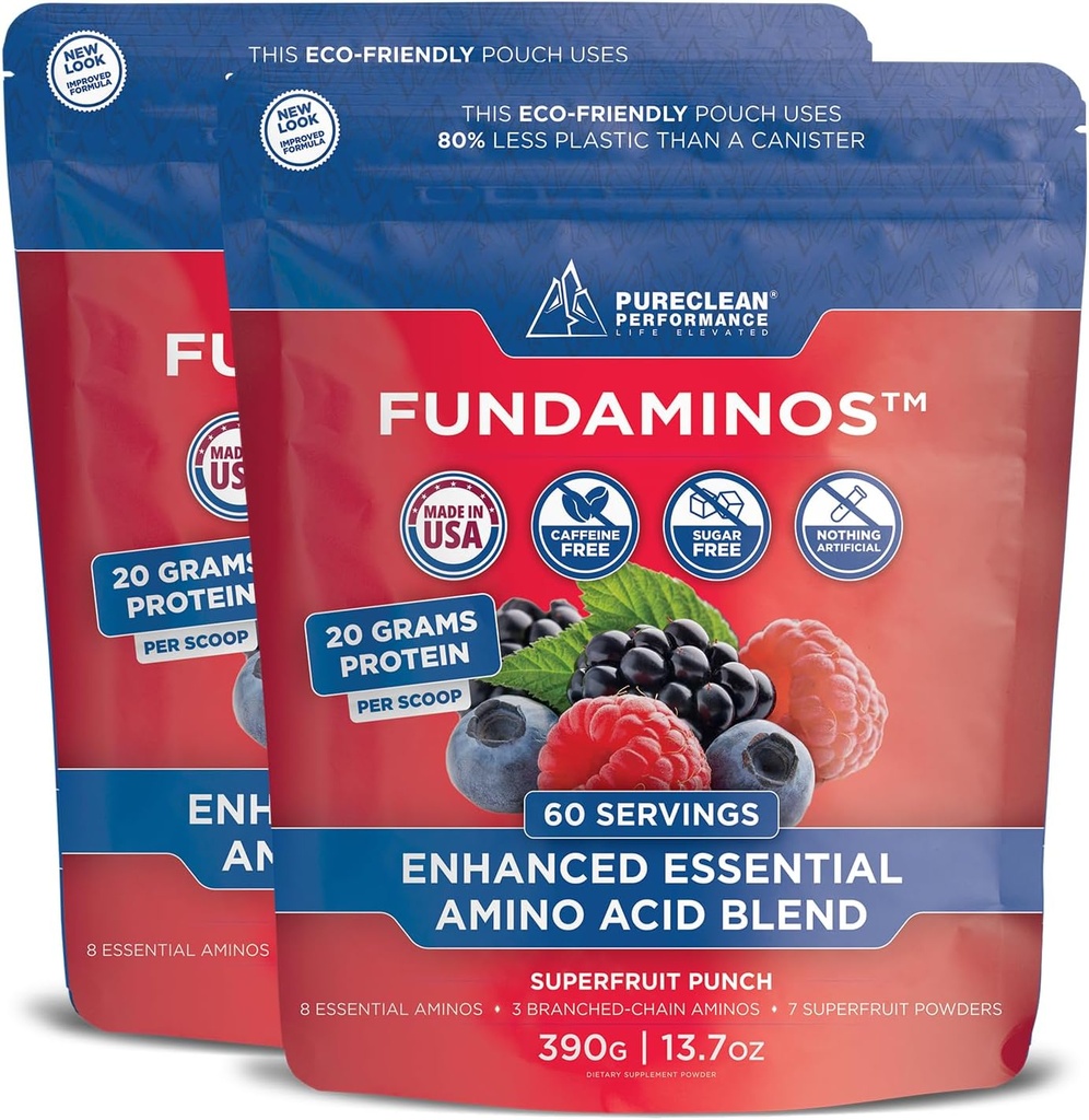 FondAminos Mélange de poudre biologique EAA : Aminos essentiels à base végétale pour la vitalité quotidienne, le vieillissement en santé et une nutrition équilibrée.