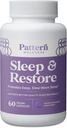 Pattern Wellness Supplément sommeil + restauration - favorise le sommeil profond, lent et le soutien de la réponse au stress - Santé Végétale pure - 60 capsules non OGM