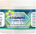 Crème Arginine Circulation 4 oz - Menthol, L Arginine & L Lotion Citrulline - Soutient un flux sanguin sain des jambes et du corps - Produits de la famille entière