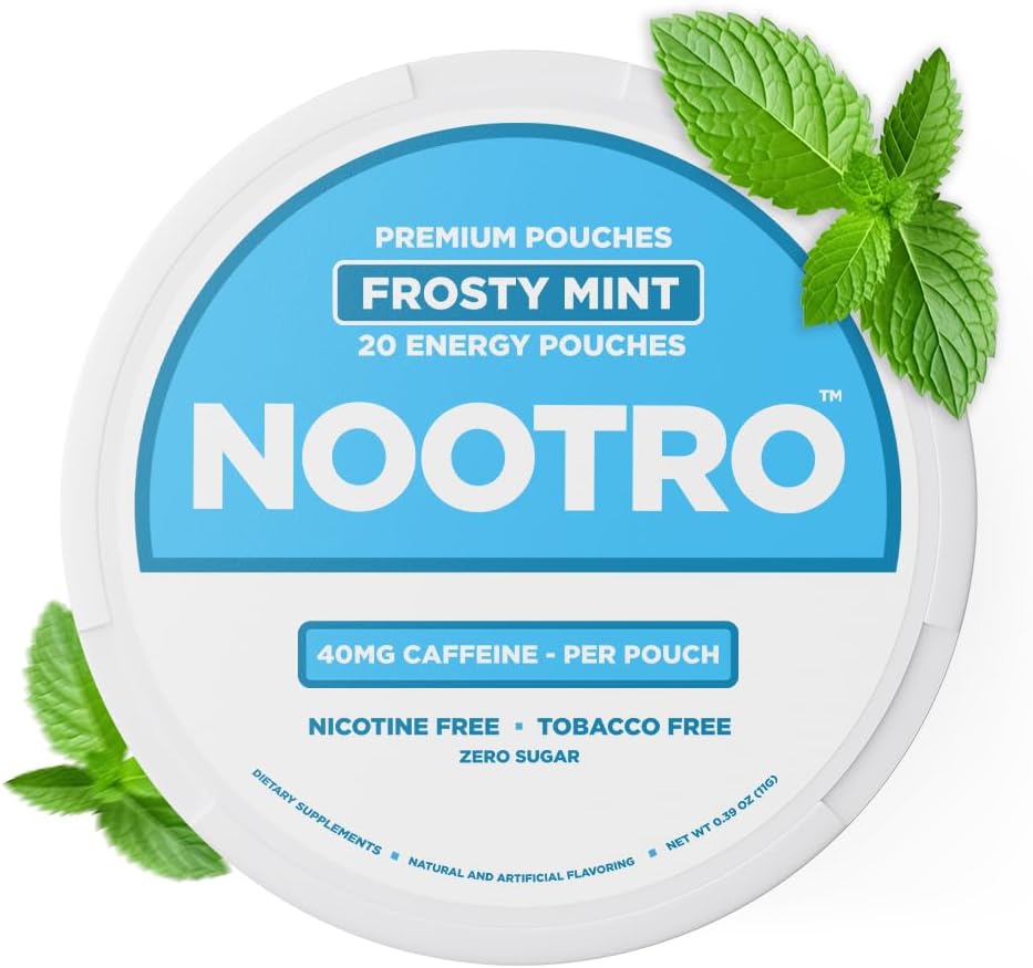 Nootro Pouches d'énergie de la caféine de 40 mg Nootropics de la caféine naturelle de Vitamine B6.