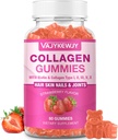 Gommies de collagène végétalien pour les femmes et les hommes - avec biotine, vitamine C, et zinc pour radiance cutanée, croissance des cheveux, ongles forts, et soutien articulaire, 60 comte
