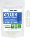 XPRS Nutra Taille 5 Capsules vides - 500 Compter Capsules de gélatine vides très petites - Pills Bricolage Capsule Remplissage - Gel de pilules remplissables pour Do-It-Youlf Vitamine Suppléments
