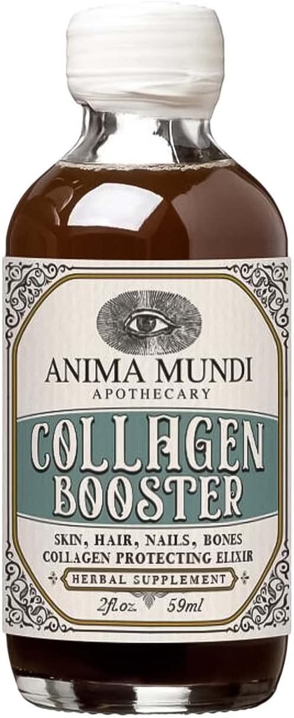 Anima Mundi Apothecary Collagen Booster Elixir - Supplément liquide végétal pour les cheveux, la peau, les ongles, les os et le collagène - Fabriqué avec des ingrédients organiques et sauvages (2oz / 59ml)