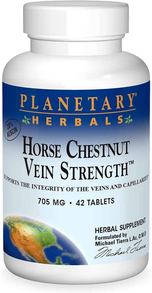 Herbes Planétaires Cheval Châtaigne Vein Force, soutient l'intégrité des veines et des capillaires*, 705 mg - 42 comprimés