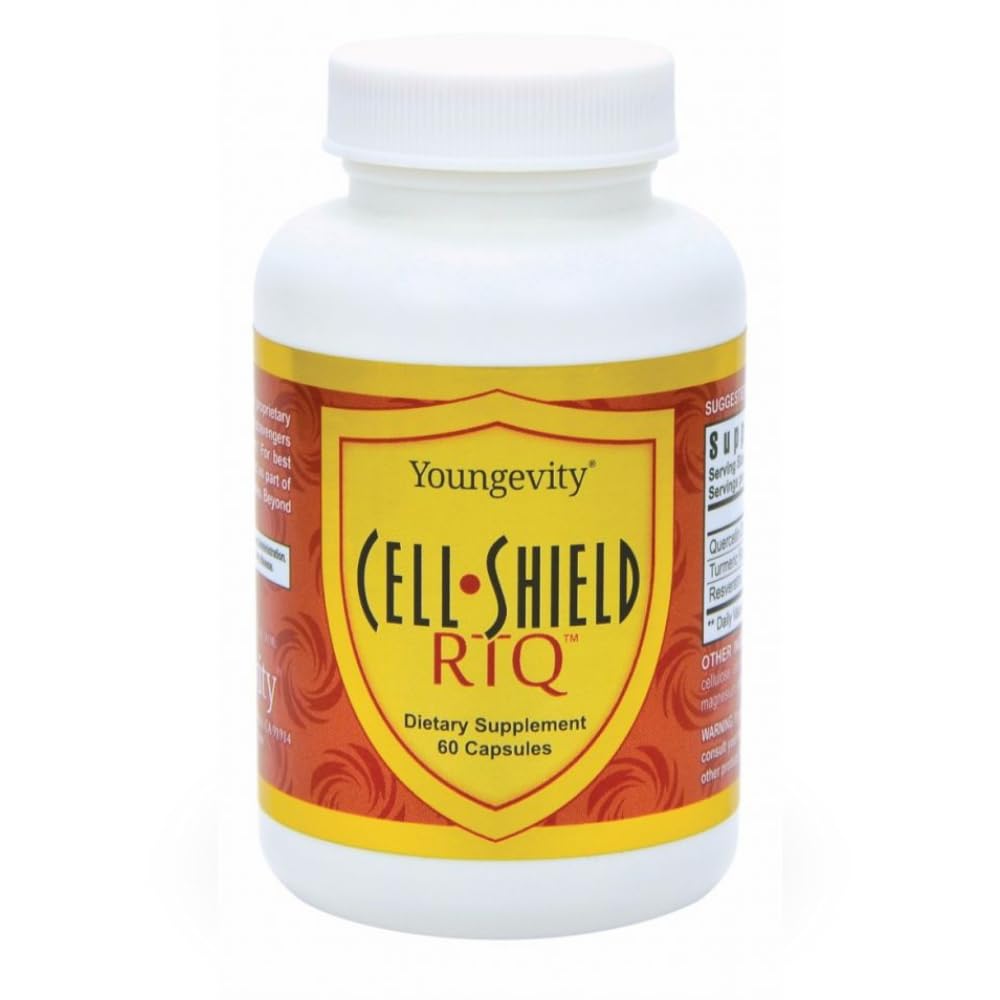 Youngevity Cell Shield RTQTM - Curcumin curcumin (95 % circuminoides), Quercetin, japonais - Mélange antioxydant hautement biodisponible - 60 capsules