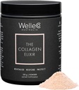 WelleCo L'élixir de collagène, poudre de peptides de collagène marin avec acide hyaluronique, vitamine C, enzymes digestives et silice pour peau, cheveux et ongles, non aromatisé, 4,23 oz