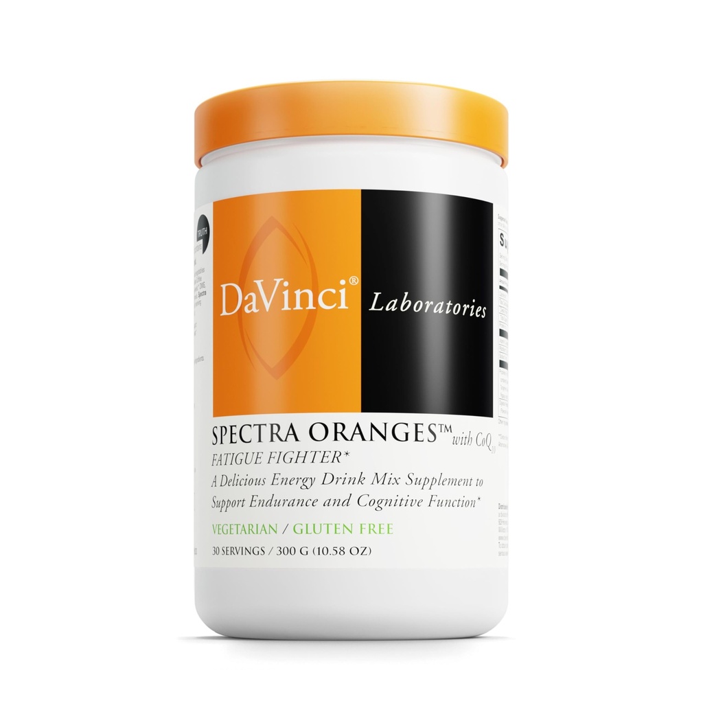 DAVINCI Labs Spectra Orange - Supplément de boisson de soutien en énergie naturelle - Extraits d'herbes supportent l'endurance, le métabolisme et la fonction cérébrale* - Supplément en poudre de légumes et fruits - 30 portions (300 g)