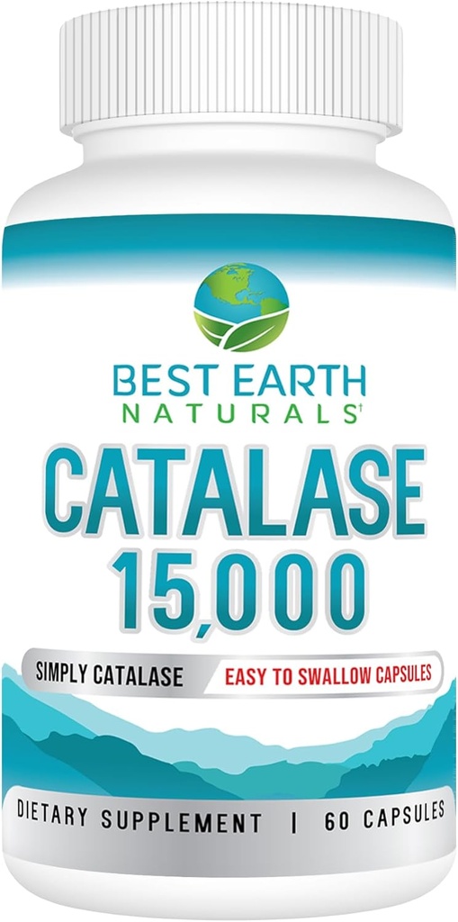Meilleur supplément de catalase Earth Naturals 15 000 - Suppléments capillaires pour cheveux forts - 60 capsules (approvisionnement de 60 jours)