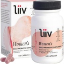 LiiV Probiotics Premium Probiotics pour femmes (60 capsules) Soutien Santé digestif pH vaginal Balance et UT Soutien 3-en-1 S quotidien boulardii Probiotic Blend