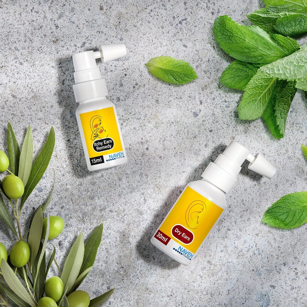Nettoyage de l'oreille et soulagement de la démangeaison (0,5 fl oz) + Nettoyage des oreilles sèches de la PHARMA de NAVEH et soulagement de la démangeaison (0,5 fl oz) + Nettoyage des oreilles sèches de la PHARMA de NAVEH