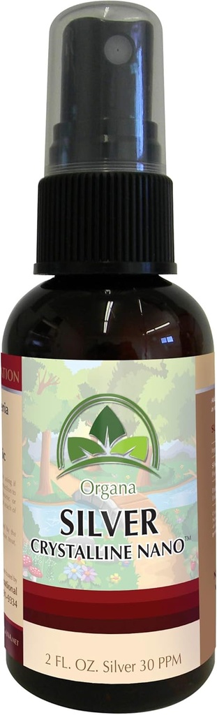 Organa cristalline Nano colloïdal Spray argent - 30 PPM - 2 bouteille de pulvérisation d'Once