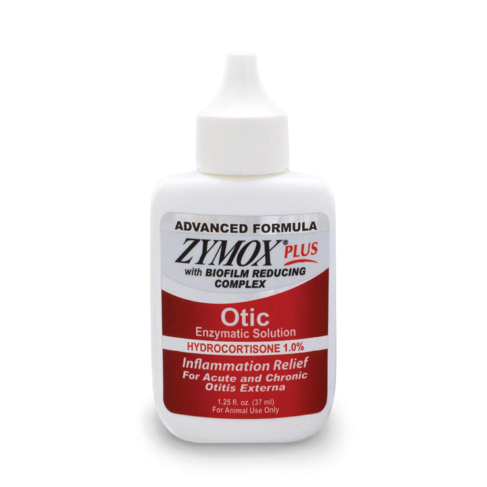 Zymox Advanced Formula Otic Plus Solution d'oreille enzymatique pour chiens et chats avec 1 % d'hydrocortisone, 1,25 oz