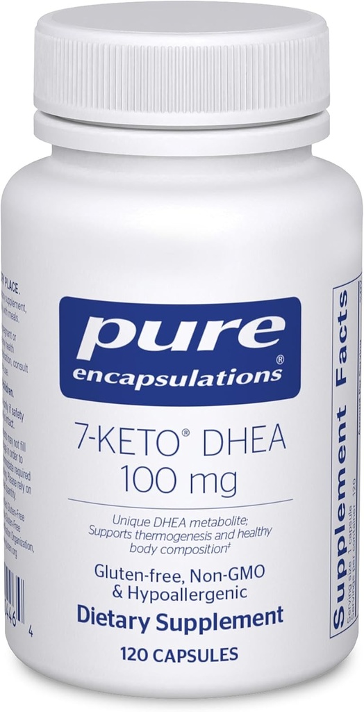 Encapsulations pures DHEA 7-Keto 100 mg Unique DHEA Metabolite Supplément pour soutenir la thermogenèse et la composition corporelle saine*