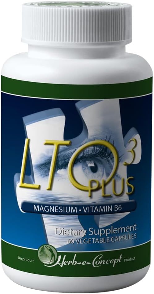 LTO3 Plus avec L-Theanine, Skullcap, Magnésium et Vitamine B6 - Concentration, esprit calme, humeur positive, muscles détendus, mieux dormir (60 capsules)