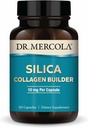 Dr Mercola Silica Collagen Builder - Supplément à base végétale pour soutenir la santé de la peau, des cheveux, des ongles et des os - Sans OGM, sans gluten et sans soja - 60 capsules (60 portions)