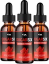 (3 Pack) SugarSix goutte supplément de soutien de vitamines santé - Sucre Six Formule avancée, Sucre Six 24 heures liquide, SucreSix Énergie et Examens de force supplémentaire, 3 mois d'approvisionnement