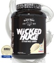 Ensemble de produits alimentaires compatibles avec l'énorme bouffée de magie noire - Mass Gainer Vanilla Flavor français pour le soutien et la récupération musculaires, supplément en poudre de protéines LBS 7.24 avec porte-clés