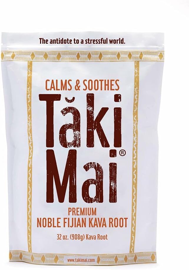 Taki Mai Noble Kava Kava poudre de racine 32oz – Grin traditionnel authentique, détente naturelle du soir, nuits reposantes et rituels calmes, 100% pur Noble Kava