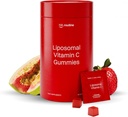 Gommies de vitamine C liposomique pour les adultes - 500mg par portion - 60 Gommies, haute absorption Vegan faible vitamine C sucre Gommy, antioxydant, énergie et collagène Booster - Fraise Guava Flavor