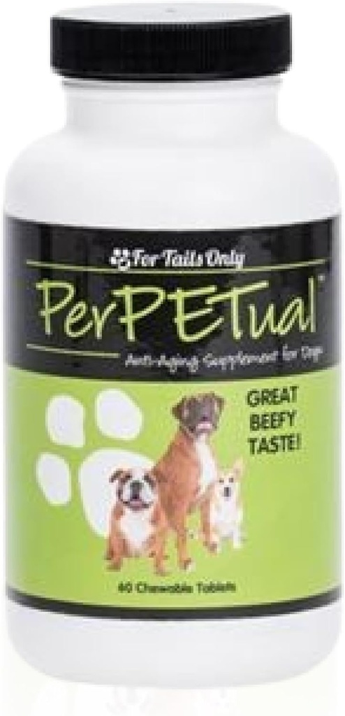 Youngevity PerpetualTM - Résistance maximale aux os des chiens anti-âge et soutien articulaire - avec glucosamine, choline, MSM, chardon de lait, calcium, curcuma et plus - 60 comprimés à croquer