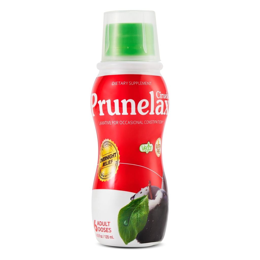 Prunelax Ciruelax Laxatif liquide de force régulière - Relief doux pour la constipation occasionnelle, fait avec le Senna naturel, Relief prévisible, sans gluten, fonctionne en seulement 8 à 12 heures - 4,05 fl oz