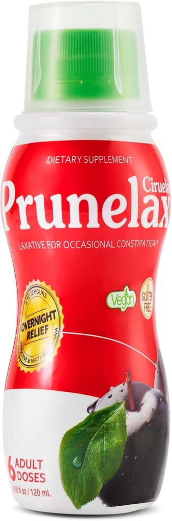 Prunelax Ciruelax Laxatif liquide de force régulière - Relief doux pour la constipation occasionnelle, fait avec le Senna naturel, Relief prévisible, sans gluten, fonctionne en seulement 8 à 12 heures - 4,05 fl oz