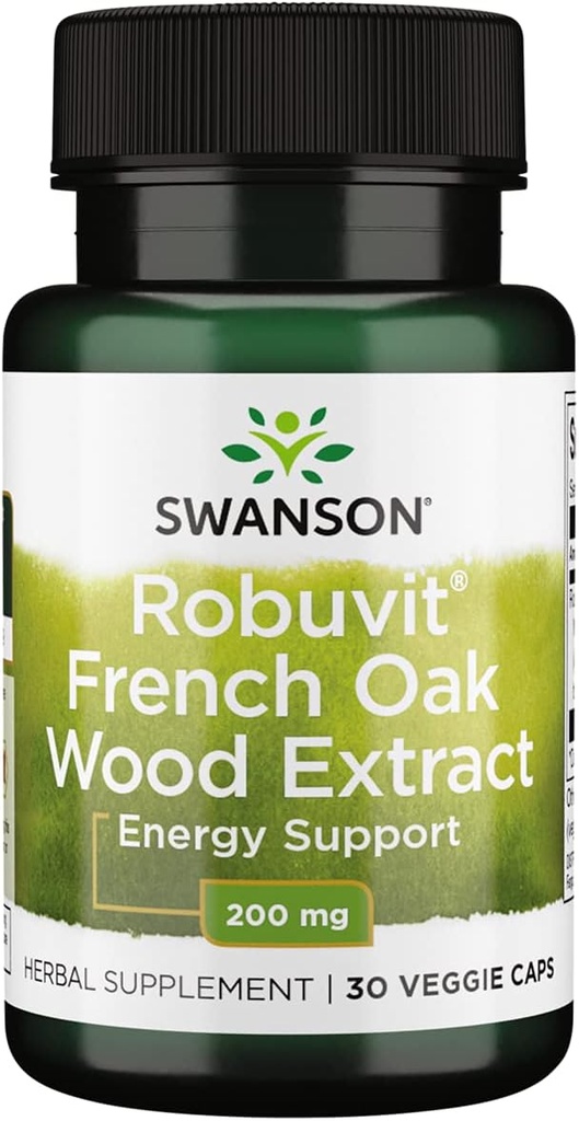 Swanson Robuvit Extrait de chêne français 200 Milligrammes 30 Capsules de légumes